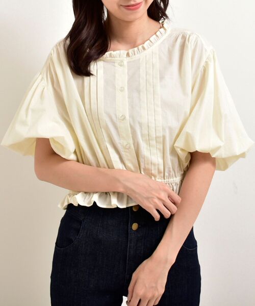 MAJESTIC LEGON（マジェスティックレゴン）の「アンニュイタックブラウス（シャツ/ブラウス・レディース・ブラック/アイボリー/ブラック系その他・SMALL/MEDIUM）」の4枚目の写真