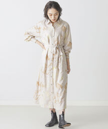 BEAMS LIGHTS（ビームスライツ）の「BEAMS LIGHTS / マーブル プリント シャツ ワンピース（ワンピース）」