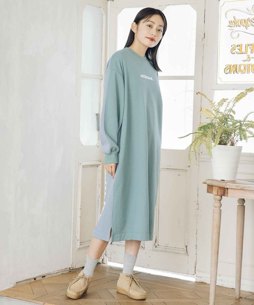 MILKFED.（ミルクフェド）の「BICOLOR SWEAT DRESS（ワンピース・レディース・ブラック/ベージュ/ライトグリーン・ONE SIZE）」の17枚目の写真
