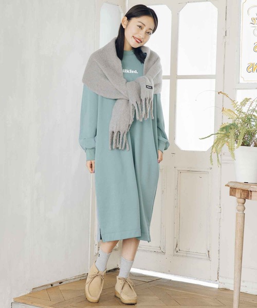 MILKFED.（ミルクフェド）の「BICOLOR SWEAT DRESS（ワンピース・レディース・ブラック/ベージュ/ライトグリーン・ONE SIZE）」の12枚目の写真