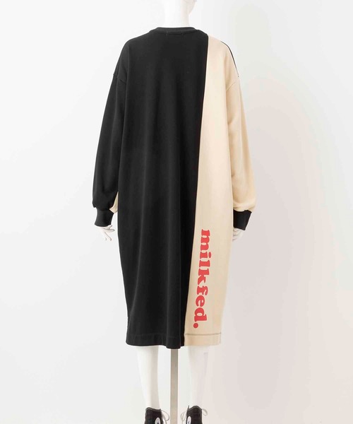 MILKFED.（ミルクフェド）の「BICOLOR SWEAT DRESS（ワンピース・レディース・ブラック/ベージュ/ライトグリーン・ONE SIZE）」の6枚目の写真
