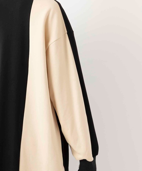 MILKFED.（ミルクフェド）の「BICOLOR SWEAT DRESS（ワンピース・レディース・ブラック/ベージュ/ライトグリーン・ONE SIZE）」の7枚目の写真