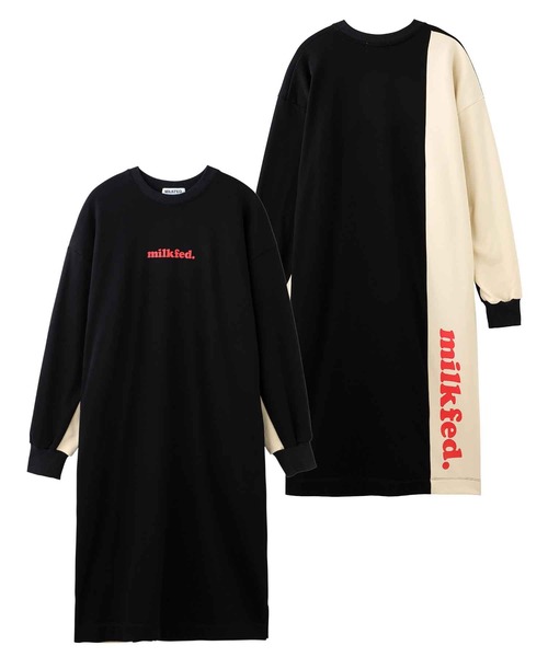MILKFED.（ミルクフェド）の「BICOLOR SWEAT DRESS（ワンピース・レディース・ブラック/ベージュ/ライトグリーン・ONE SIZE）」の16枚目の写真
