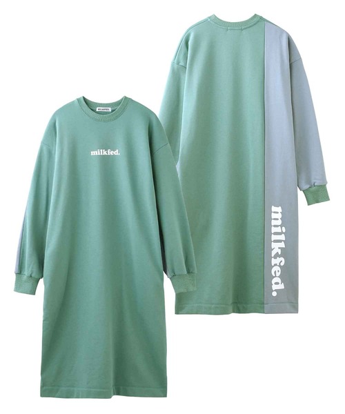 MILKFED.（ミルクフェド）の「BICOLOR SWEAT DRESS（ワンピース・レディース・ブラック/ベージュ/ライトグリーン・ONE SIZE）」の11枚目の写真