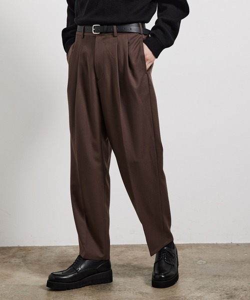 JUNRED(ジュンレッド)の「ファイヤーストレッチイージーワイドパンツ(スラックス・メンズ・オフホワイト/ブラック/ブラウン系その他2/ダークグリーン・S/M/L/LL)」の3枚目の写真