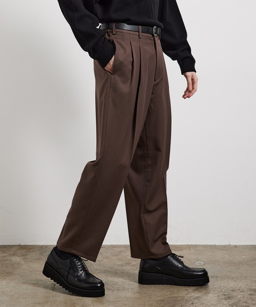 JUNRED(ジュンレッド)の「ファイヤーストレッチイージーワイドパンツ(スラックス・メンズ・オフホワイト/ブラック/ブラウン系その他2/ダークグリーン・S/M/L/LL)」の5枚目の写真