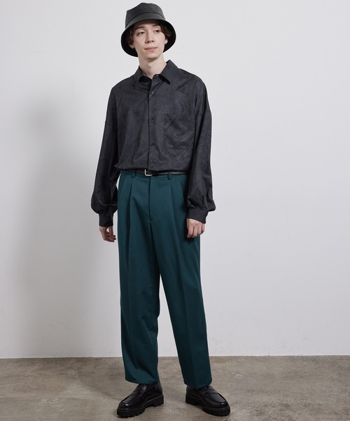 JUNRED(ジュンレッド)の「ファイヤーストレッチイージーワイドパンツ(スラックス・メンズ・オフホワイト/ブラック/ブラウン系その他2/ダークグリーン・S/M/L/LL)」の22枚目の写真