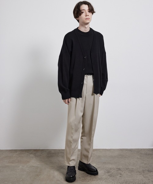 JUNRED(ジュンレッド)の「ファイヤーストレッチイージーワイドパンツ(スラックス・メンズ・オフホワイト/ブラック/ブラウン系その他2/ダークグリーン・S/M/L/LL)」の13枚目の写真