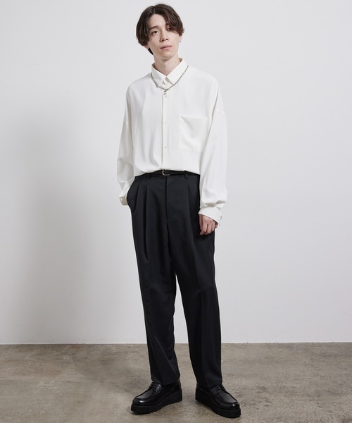 JUNRED(ジュンレッド)の「ファイヤーストレッチイージーワイドパンツ(スラックス・メンズ・オフホワイト/ブラック/ブラウン系その他2/ダークグリーン・S/M/L/LL)」の9枚目の写真