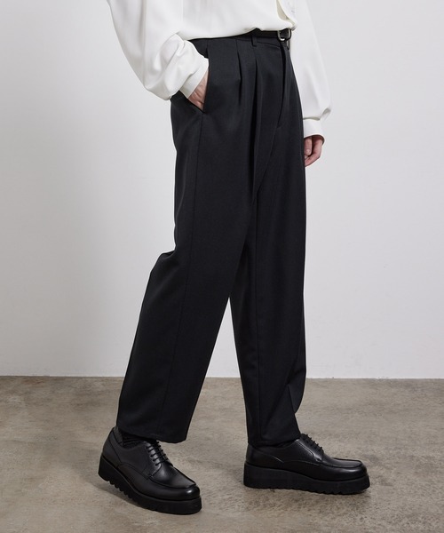 JUNRED(ジュンレッド)の「ファイヤーストレッチイージーワイドパンツ(スラックス・メンズ・オフホワイト/ブラック/ブラウン系その他2/ダークグリーン・S/M/L/LL)」の6枚目の写真