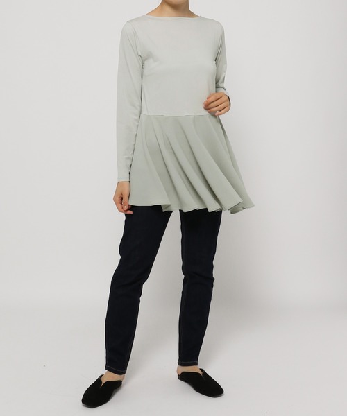 mysty woman（ミスティウーマン）の「異素材レイヤードプルオーバー 238907（Tシャツ/カットソー・レディース・ライトグレー/ブラック/オフホワイト・FREE）」の20枚目の写真