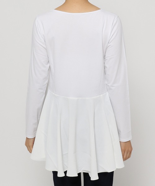 mysty woman（ミスティウーマン）の「異素材レイヤードプルオーバー 238907（Tシャツ/カットソー・レディース・ライトグレー/ブラック/オフホワイト・FREE）」の10枚目の写真