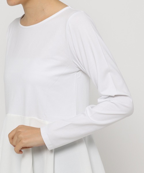 mysty woman（ミスティウーマン）の「異素材レイヤードプルオーバー 238907（Tシャツ/カットソー・レディース・ライトグレー/ブラック/オフホワイト・FREE）」の19枚目の写真