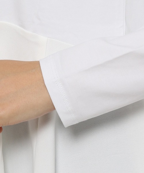 mysty woman（ミスティウーマン）の「異素材レイヤードプルオーバー 238907（Tシャツ/カットソー・レディース・ライトグレー/ブラック/オフホワイト・FREE）」の15枚目の写真