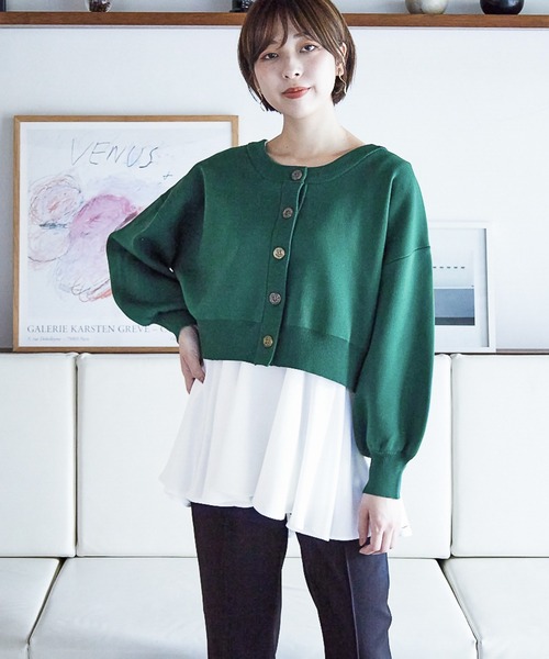 mysty woman（ミスティウーマン）の「異素材レイヤードプルオーバー 238907（Tシャツ/カットソー・レディース・ライトグレー/ブラック/オフホワイト・FREE）」の22枚目の写真