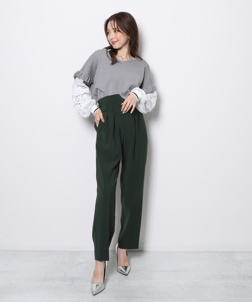 Re.Verofonna(ヴェロフォンナ)の「リラックスタックプレスパンツ(その他パンツ・レディース・グリーン/ベージュ/ブラック・MEDIUM/SMALL)」の14枚目の写真