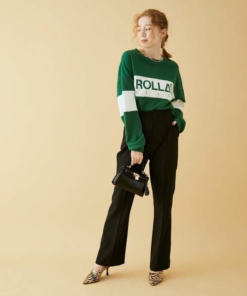 MADEMOISELLE ROPE'(マドモアゼル ロペ)の「【ROLLA'S】スプリットロゴスウェット(スウェット・レディース・モスグリーン・FREE)」の4枚目の写真