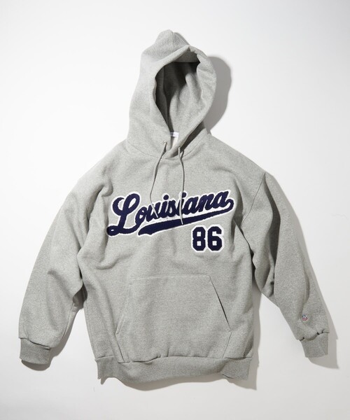 FREAK'S STORE（フリークスストア）の「サガラ刺繍 スウェットパーカー/カレッジロゴ/ビックシルエット（スウェット・メンズ・ライトグレー/ブラック/ネイビー/グレー/モスグリーン・SMALL/MEDIUM/LARGE）」の11枚目の写真