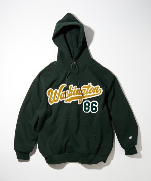 FREAK'S STORE（フリークスストア）の「サガラ刺繍 スウェットパーカー/カレッジロゴ/ビックシルエット（スウェット・メンズ・ライトグレー/ブラック/ネイビー/グレー/モスグリーン・SMALL/MEDIUM/LARGE）」の15枚目の写真