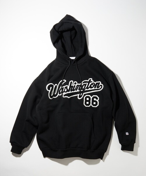 FREAK'S STORE（フリークスストア）の「サガラ刺繍 スウェットパーカー/カレッジロゴ/ビックシルエット（スウェット・メンズ・ライトグレー/ブラック/ネイビー/グレー/モスグリーン・SMALL/MEDIUM/LARGE）」の12枚目の写真