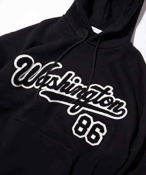 FREAK'S STORE（フリークスストア）の「サガラ刺繍 スウェットパーカー/カレッジロゴ/ビックシルエット（スウェット・メンズ・ライトグレー/ブラック/ネイビー/グレー/モスグリーン・SMALL/MEDIUM/LARGE）」の18枚目の写真