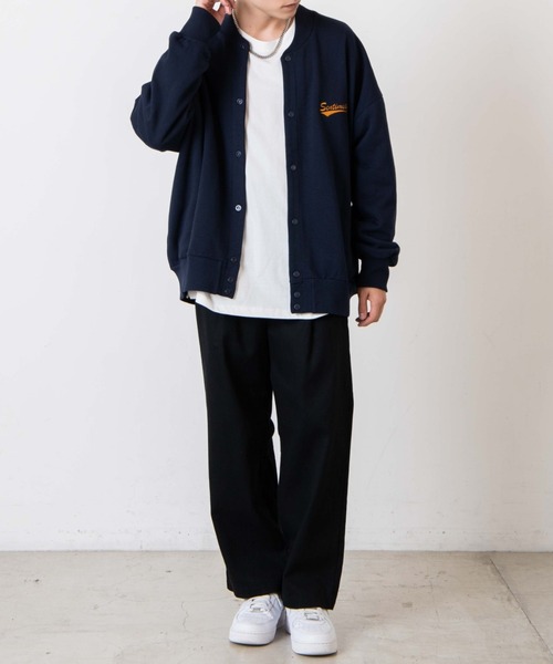 WEGO（ウィゴー）の「WEGO/ヘビーウエイト スタジアムビッグシルエットカーデ（カーディガン/ボレロ・メンズ・ネイビー/オートミール・MEDIUM/LARGE）」の6枚目の写真