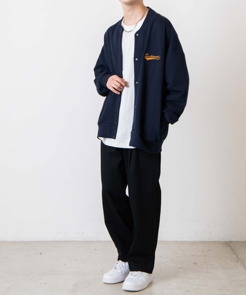WEGO（ウィゴー）の「WEGO/ヘビーウエイト スタジアムビッグシルエットカーデ（カーディガン/ボレロ・メンズ・ネイビー/オートミール・MEDIUM/LARGE）」の8枚目の写真