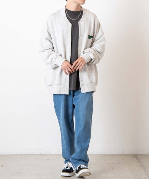 WEGO（ウィゴー）の「WEGO/ヘビーウエイト スタジアムビッグシルエットカーデ（カーディガン/ボレロ・メンズ・ネイビー/オートミール・MEDIUM/LARGE）」の3枚目の写真