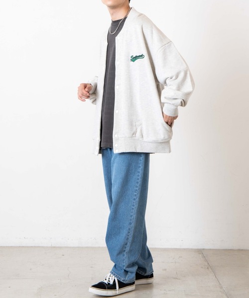 WEGO（ウィゴー）の「WEGO/ヘビーウエイト スタジアムビッグシルエットカーデ（カーディガン/ボレロ・メンズ・ネイビー/オートミール・MEDIUM/LARGE）」の4枚目の写真