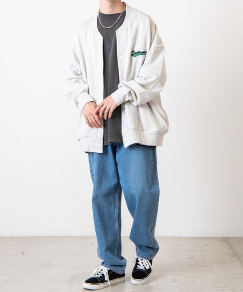 WEGO（ウィゴー）の「WEGO/ヘビーウエイト スタジアムビッグシルエットカーデ（カーディガン/ボレロ・メンズ・ネイビー/オートミール・MEDIUM/LARGE）」の5枚目の写真