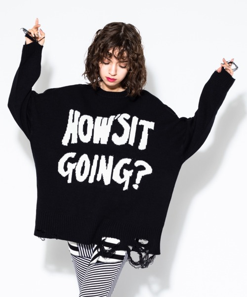 Candy Stripper（キャンディストリッパー）の「HOW'S IT GOING CRASH ニット（ニット/セーター・レディース・ブラック/パープル・2）」の3枚目の写真