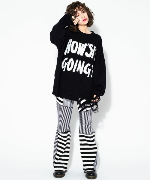 Candy Stripper（キャンディストリッパー）の「HOW'S IT GOING CRASH ニット（ニット/セーター・レディース・ブラック/パープル・2）」の7枚目の写真