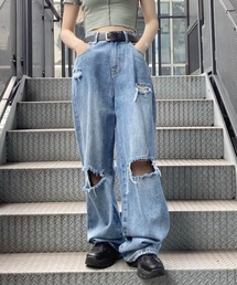 デストロイデニムバギーパンツ