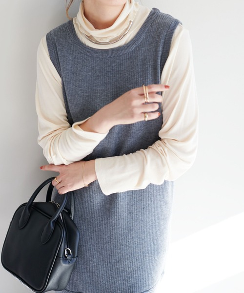 DISCOAT(ディスコート)の「リブ3WAYマーメイドニットワンピース(ワンピース・レディース・ブラック/オレンジ/モカ/グレー・FREE)」の14枚目の写真