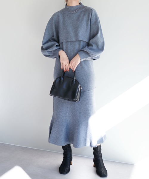 DISCOAT(ディスコート)の「リブ3WAYマーメイドニットワンピース(ワンピース・レディース・ブラック/オレンジ/モカ/グレー・FREE)」の21枚目の写真