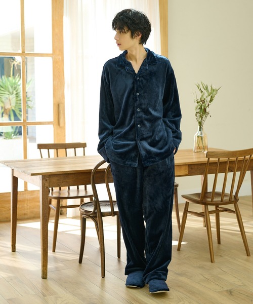TERRITOIRE(テリトワール)の「MENS ''ふわもこ'' コーデュロイ'' パジャマ 上下セット(ルームウェア/パジャマ・メンズ・チャコールグレー/ベージュ/ネイビー/オフホワイト・MEDIUM/LARGE)」の11枚目の写真