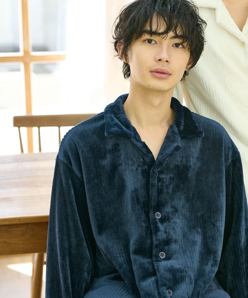 TERRITOIRE(テリトワール)の「MENS ''ふわもこ'' コーデュロイ'' パジャマ 上下セット(ルームウェア/パジャマ・メンズ・チャコールグレー/ベージュ/ネイビー/オフホワイト・MEDIUM/LARGE)」の10枚目の写真