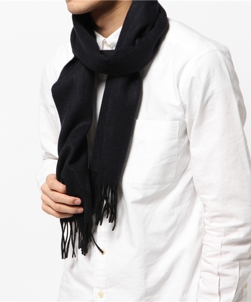JOURNAL STANDARD(ジャーナルスタンダード)の「ウールヘリンボーンマフラー(マフラー・メンズ・チャコールグレー/ネイビー・FREE)」の5枚目の写真