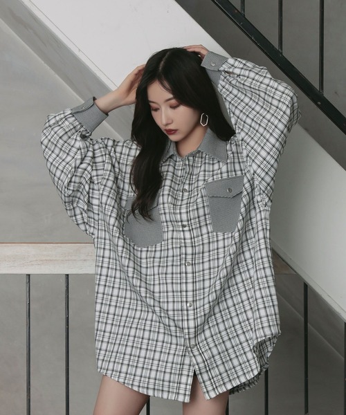 ANDGEEBEE（アンジービー）の「UNISEX ミックスチェックシャツ