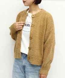 ボタンクルーネックカーディガン