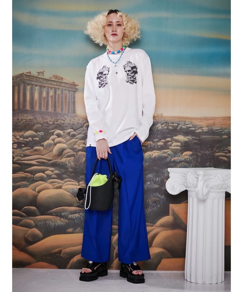 PAMEO POSE(パメオポーズ)の「Poseidon Long-T(Tシャツ/カットソー・レディース・ホワイト/ブラック/グリーン・FREE)」の4枚目の写真