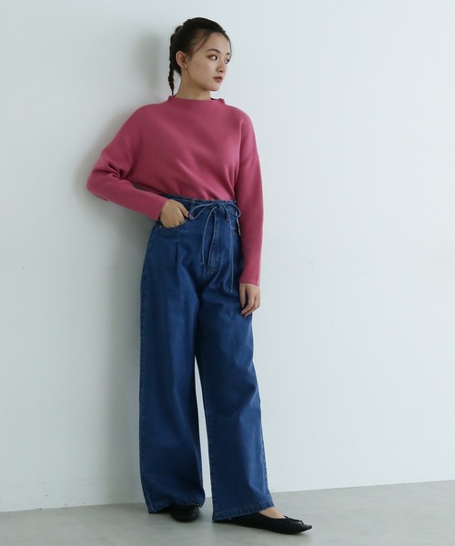 FREE'S MART（フリーズマート）の「◆総針ボトルネックニット（ニット/セーター・レディース・ブラック/ホワイト/ベージュ/ピンク・FREE）」の9枚目の写真