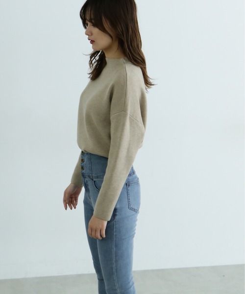 FREE'S MART（フリーズマート）の「◆総針ボトルネックニット（ニット/セーター・レディース・ブラック/ホワイト/ベージュ/ピンク・FREE）」の11枚目の写真