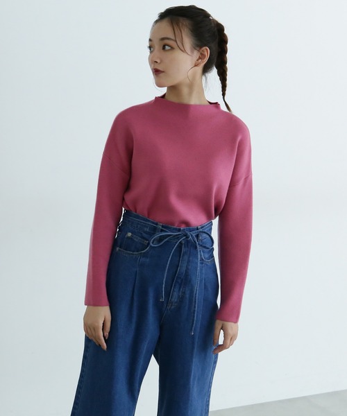 FREE'S MART（フリーズマート）の「◆総針ボトルネックニット（ニット/セーター・レディース・ブラック/ホワイト/ベージュ/ピンク・FREE）」の6枚目の写真