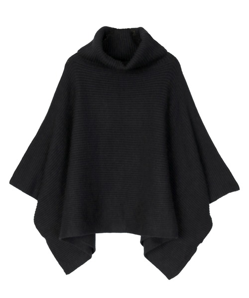 UR'S（ユアーズ）の「タートルニットポンチョ（ポンチョ・レディース・アイボリー/ブラック/ネイビー/グレー・FREE）」の2枚目の写真