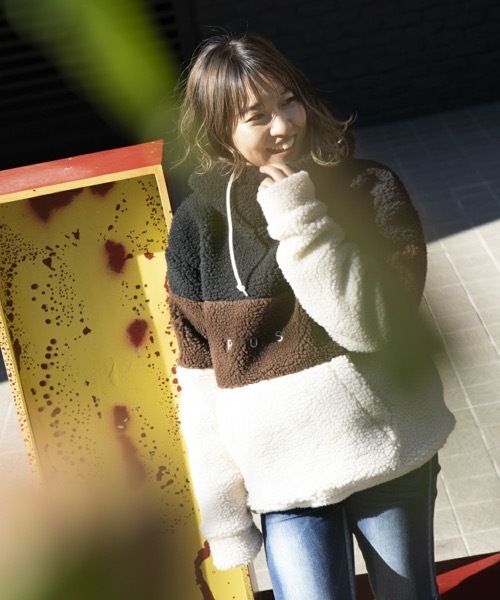 RUSTY（ラスティ）_レディース_ジップパーカー【グレー(GRH)】_955030 セール】【RUSTY:ラスティー】レディース 配色切替 ハーフジップ