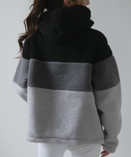 RUSTY（ラスティ）_レディース_ジップパーカー【グレー(GRH)】_955030 セール】【RUSTY:ラスティー】レディース 配色切替 ハーフジップ