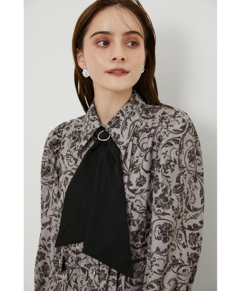 rienda（リエンダ）の「アラベスクボウタイシャツワンピース（シャツワンピース・レディース・ブラック系その他/ベージュ系その他/ピンク系その他・SMALL/MEDIUM）」の10枚目の写真