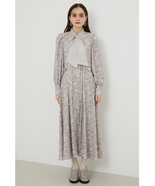 rienda（リエンダ）の「アラベスクボウタイシャツワンピース（シャツワンピース・レディース・ブラック系その他/ベージュ系その他/ピンク系その他・SMALL/MEDIUM）」の6枚目の写真