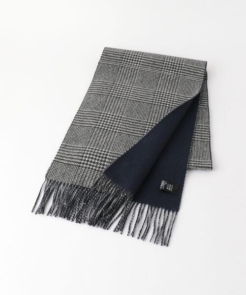 ユナイテッドアローズ カシミヤマフラー 新品 ブラック×グレー リバーシブル UNITED ARROWS（ユナイテッドアローズ）の「カシミヤ リバーシブル